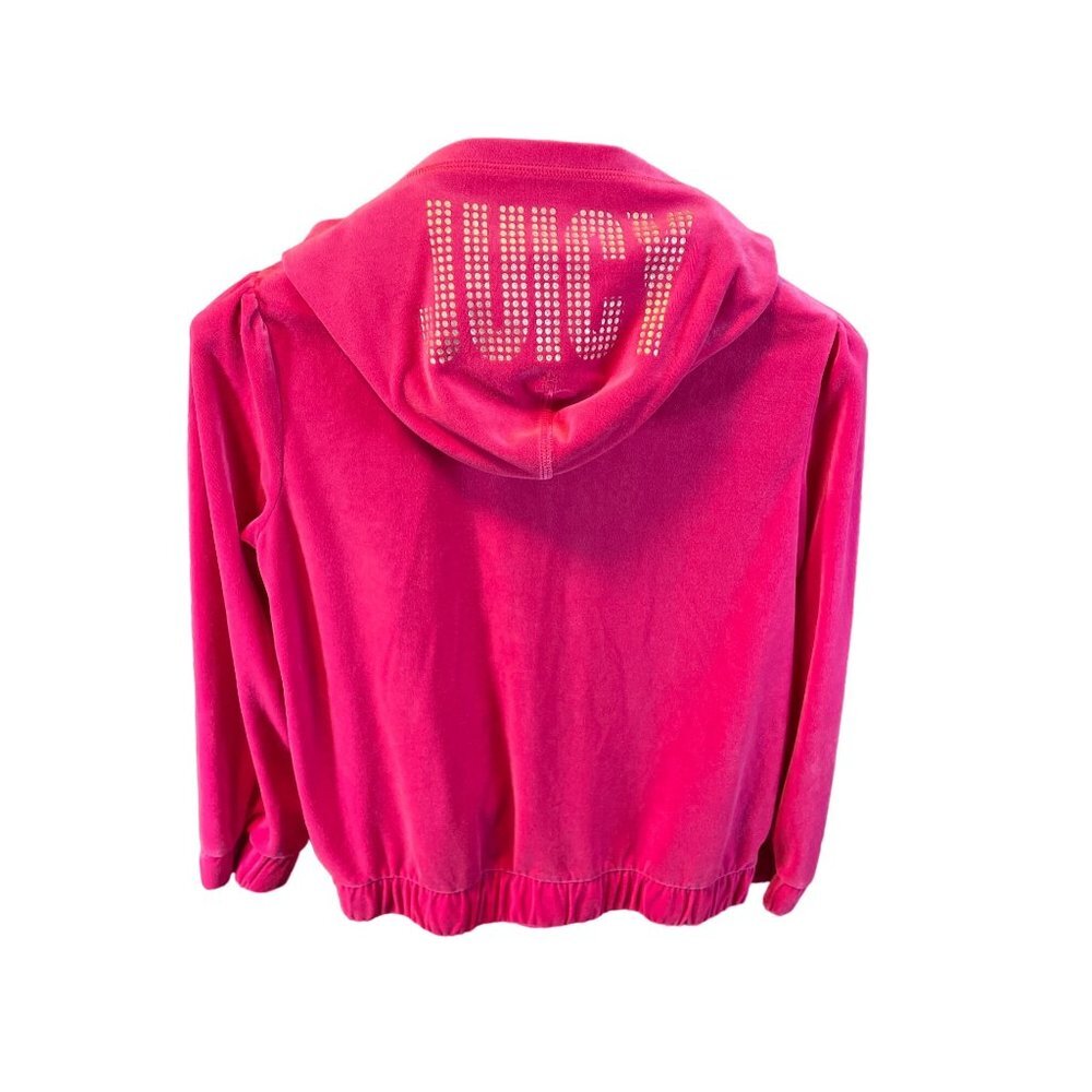 Juicy Couture Pink Velour Hooded Full Zip Jacket
